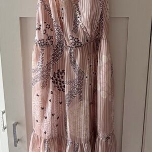 Reiss Blush and Black Patterned Dress